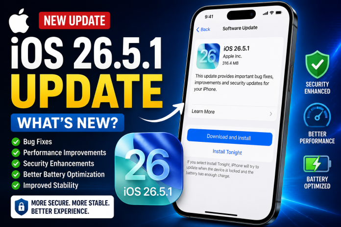 Apple Releases iOS 26.5.1 Update